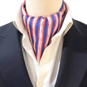 A Royal Blue Nautical Stripe Ascot Tie