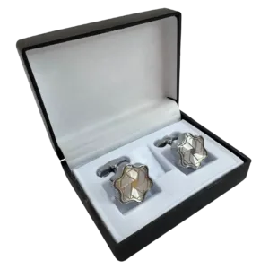 Elegant silver men's cufflinks
