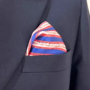 Royal Blue Nautical Stripe Pocket Square