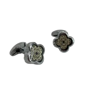 Silver Flower Men's Cufflinks