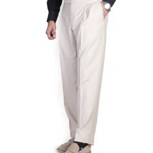 Beige Double Pleated High Waist Ghurka