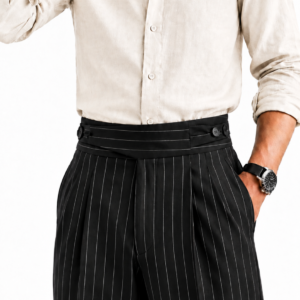 Black Pinstripe Gurkha Pants