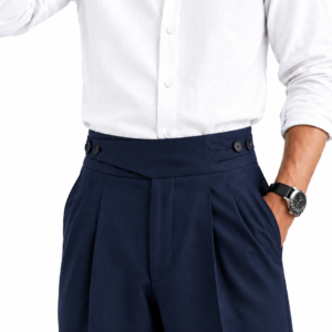 Navy Blue Double Pleated Gurkha Pants