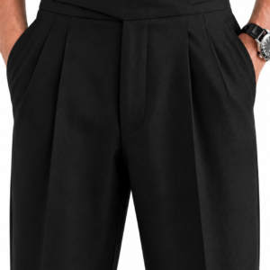 Black Double Pleated Gurkha Pants