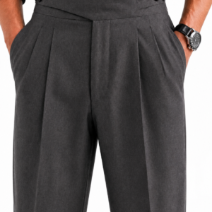 Charcoal Grey Double Pleated Gurkha Pants