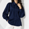 Navy Silk Shirt