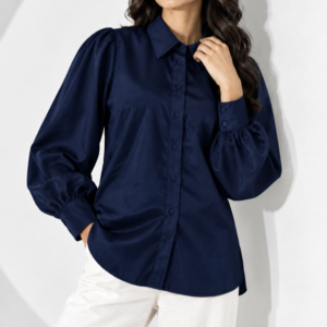 Navy Silk Shirt