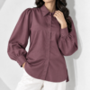 Dusty Mauve Silk Ruffle Shirt