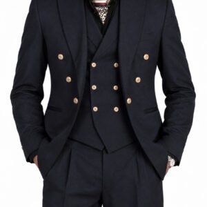 Men's Luxury Black Three-Piece Suit