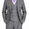 Men's Luxury Steel Grey Three-Piece Suit