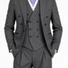 Men's Luxury Steel Grey Pinstripe Three-Piece Suit
