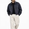 Men’s Navy Blue Leather Jacket
