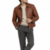 Men’s Cognac Brown Leather Jacket