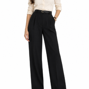 Black Formal Wide-Leg Pants
