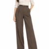 Mushroom Brown Formal Wide-Leg Pants